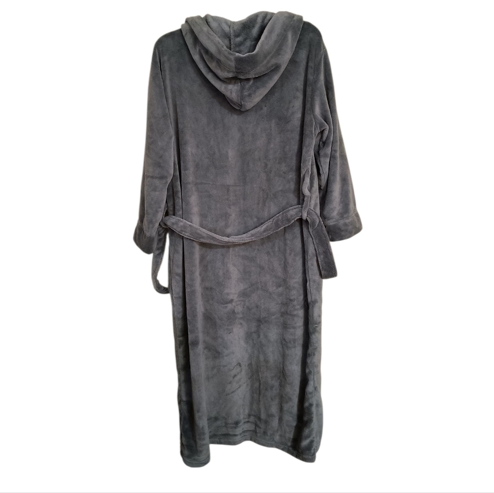 NWT Alexander Del Rossa Steel Gray Hooded Robe Size S/M - Picture 2 of 7